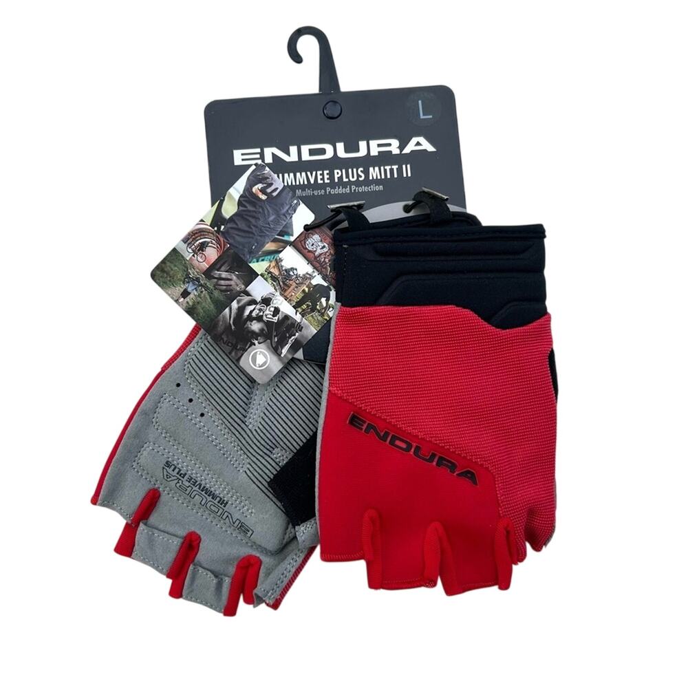 Endura Hummvee Plus Mitt II - Red‎ and Gray Cycling Gloves
